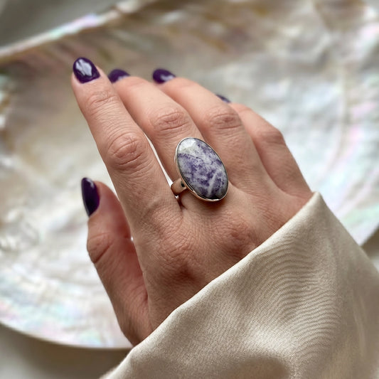 Zilveren ring met Morado Opaal – maat 16,25 | 51