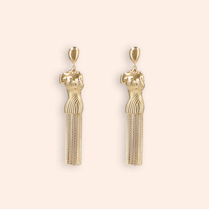 Rhea Art Deco vrouwelijke oorbellen in goud - edelmetaal 925 zilver
